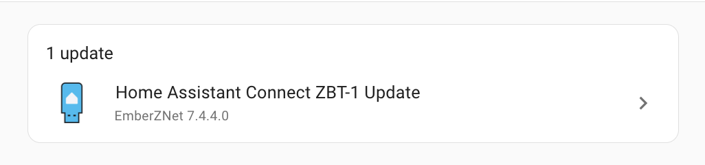 Screenshot of update notification