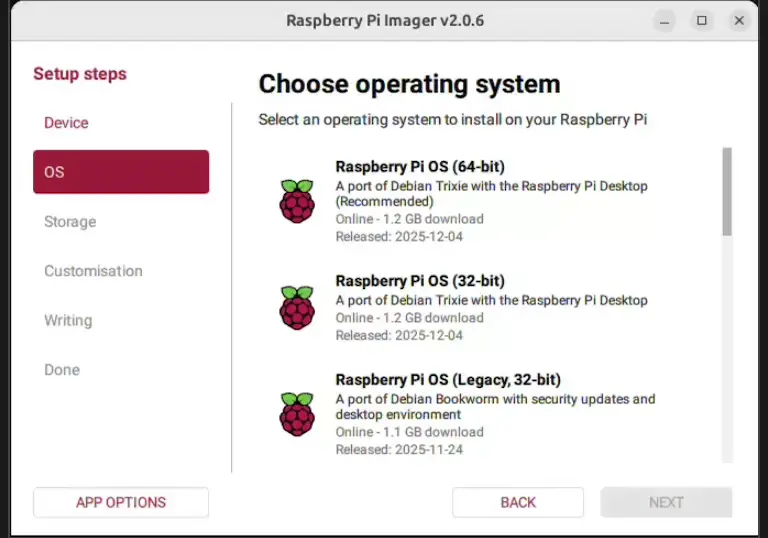 Choosing the operating system